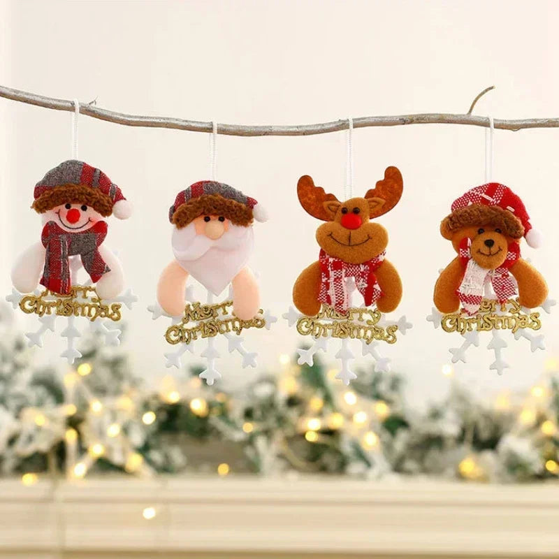 Christmas Tree Decorations, Plush Hanging Ornaments, Snowman Reindeer Bear, Kids Room Window Pendants, Holiday Party