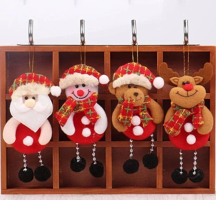 Christmas Tree Decorations, Plush Hanging Ornaments, Snowman Reindeer Bear, Kids Room Window Pendants, Holiday Party