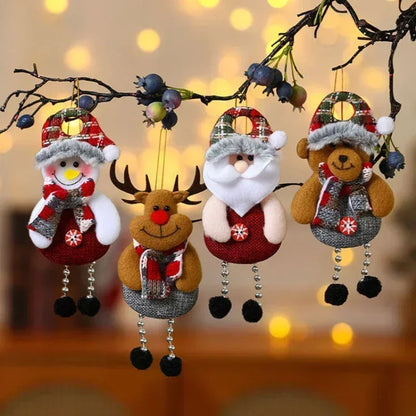 Christmas Tree Decorations, Plush Hanging Ornaments, Snowman Reindeer Bear, Kids Room Window Pendants, Holiday Party