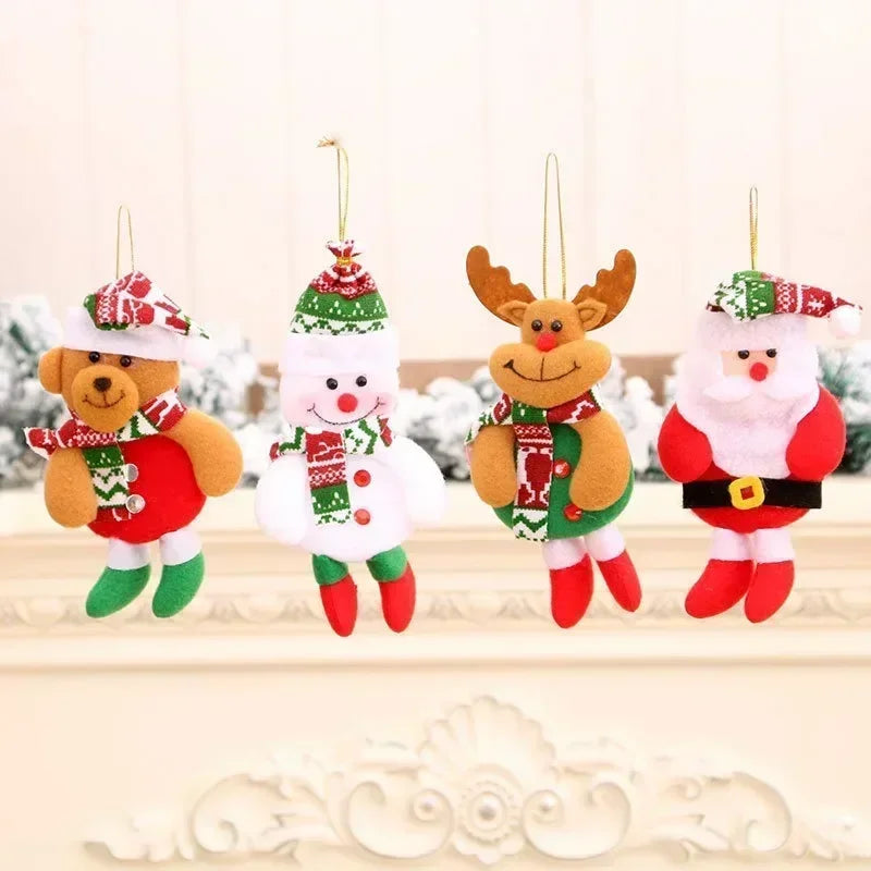 Christmas Tree Decorations, Plush Hanging Ornaments, Snowman Reindeer Bear, Kids Room Window Pendants, Holiday Party