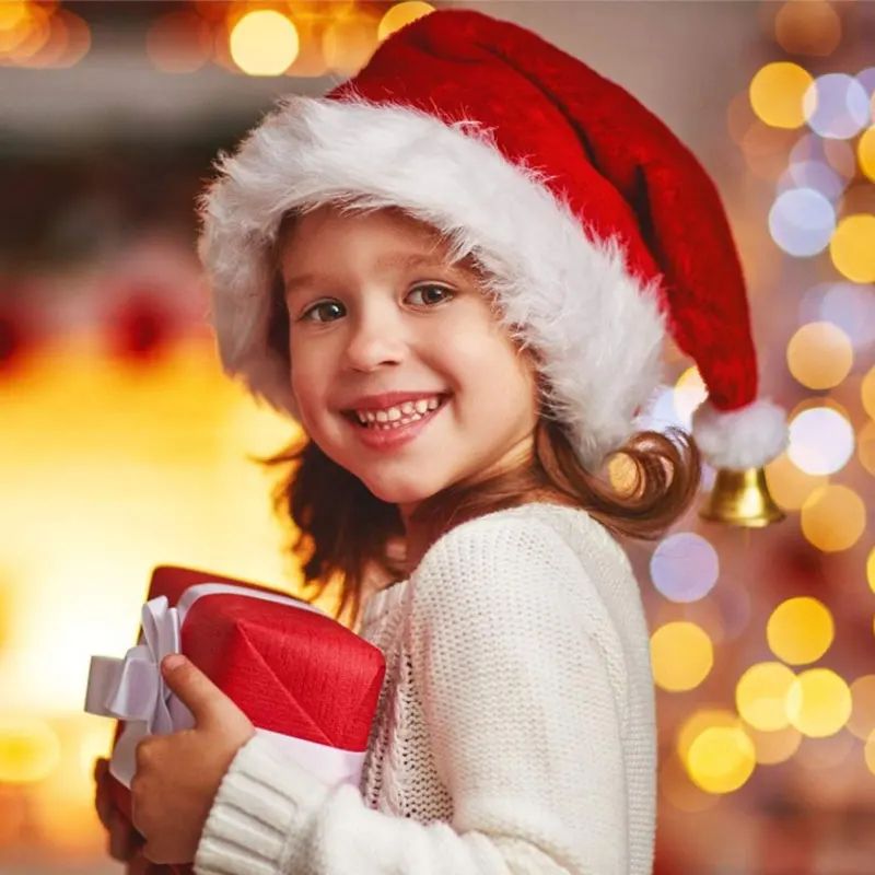 Xmas Long Plush Santa Hat Holiday Red Christmas Hat For Adults And Kids Unisex Party Supplies And F 4