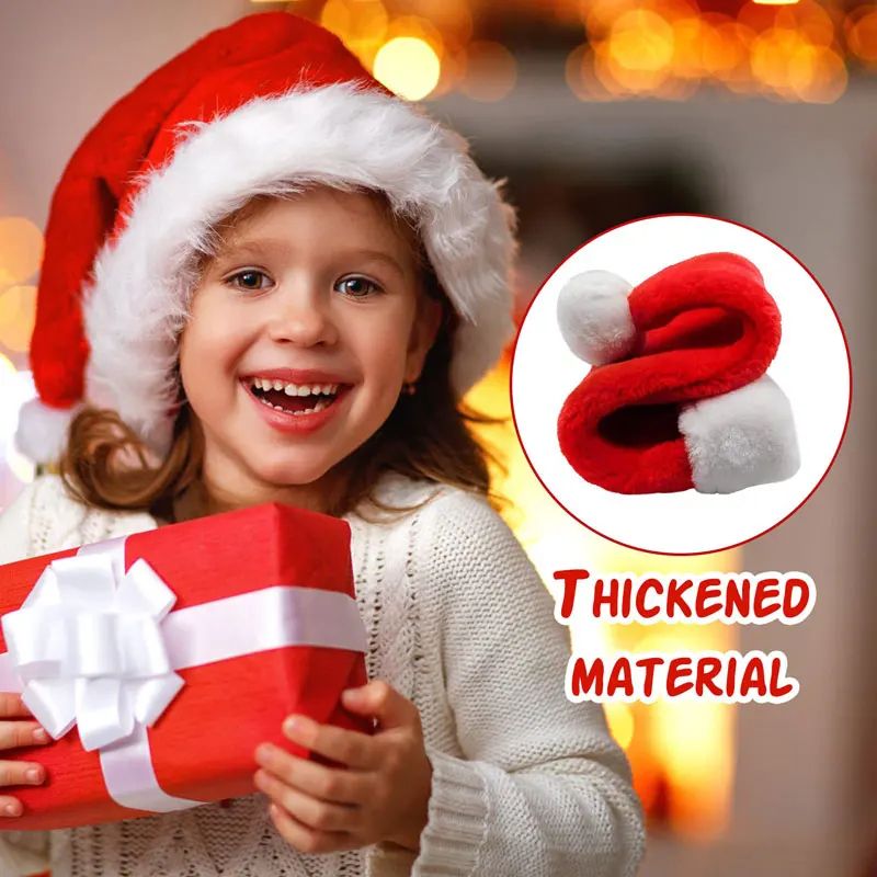 Xmas Long Plush Santa Hat Holiday Red Christmas Hat For Adults And Kids Unisex Party Supplies And F 5