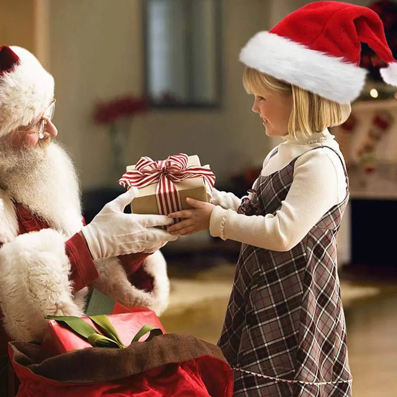 Xmas Long Plush Santa Hat Holiday Red Christmas Hat For Adults And Kids Unisex Party Supplies And F 9