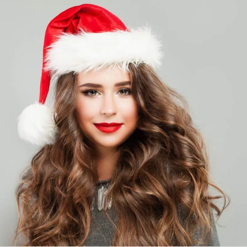 Xmas Long Plush Santa Hat Holiday Red Christmas Hat For Adults And Kids Unisex Party Supplies And F 11