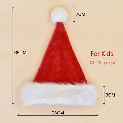 Xmas Long Plush Santa Hat Holiday Red Christmas Hat For Adults And Kids Unisex Party Supplies And F 2