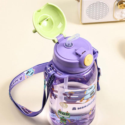 Cute Kids Water Bottle, Leakproof School Cup, Portable Straw Water Bottle for Children