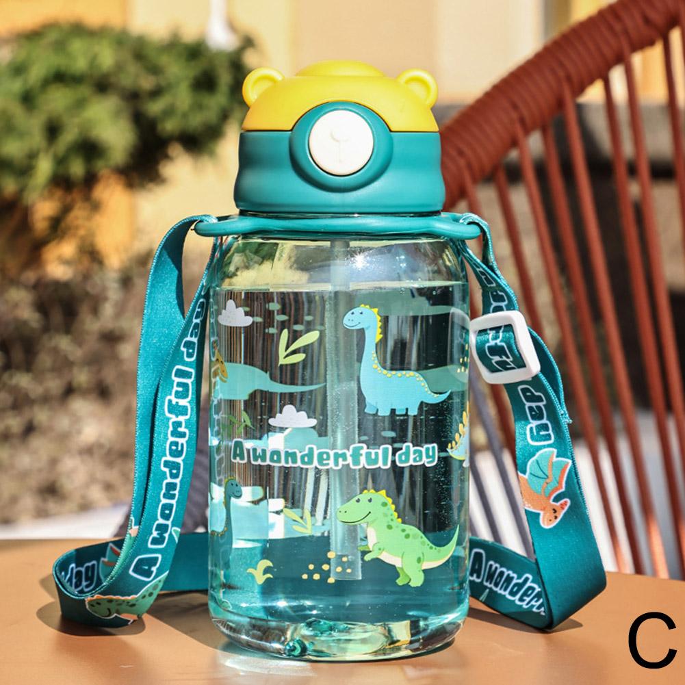 Cute Kids Water Bottle, Leakproof School Cup, Portable Straw Water Bottle for Children