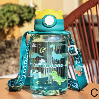 Cute Kids Water Bottle, Leakproof School Cup, Portable Straw Water Bottle for Children