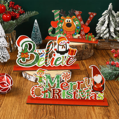 Christmas Wooden Table Decorations, Merry Christmas Sign, Table Centerpiece, Xmas Ornaments, Navidad Natal New Year
