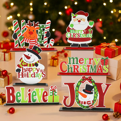 Christmas Wooden Table Decorations, Merry Christmas Sign, Table Centerpiece, Xmas Ornaments, Navidad Natal New Year