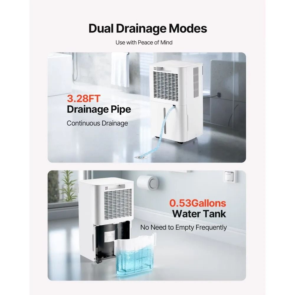 Low Noise Pints Dehumidifier Smart Humidity Control For Home Basement Large Rooms 7
