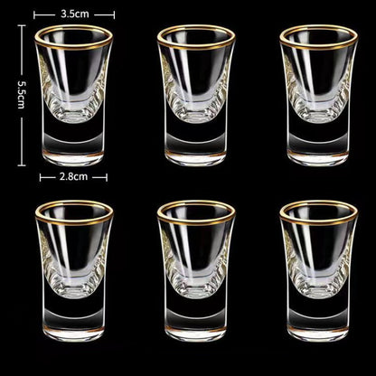 Shot Glass Sets, Gold Foil Spirits Cups, Small Wine Glass, Creative Household Mug, Gilt Edged Cup