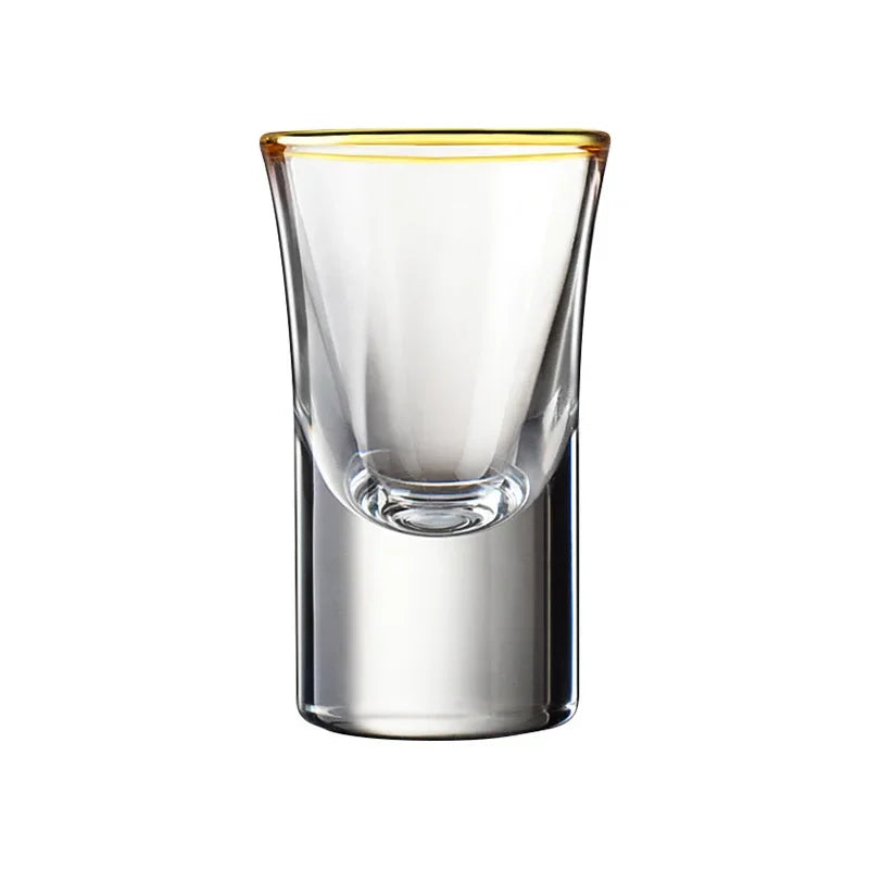 Shot Glass Sets, Gold Foil Spirits Cups, Small Wine Glass, Creative Household Mug, Gilt Edged Cup