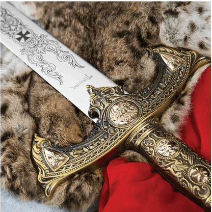 Knight Templar Long Sword  38Inch HandForged Medieval Crusader Replica Sword 1
