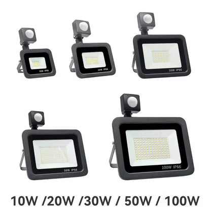 LED FloodLight PIR Motion Sensor Outdoor Led Spotlight 10W 20W 30W 50W 100W IP66 Waterproof Outdoor 1