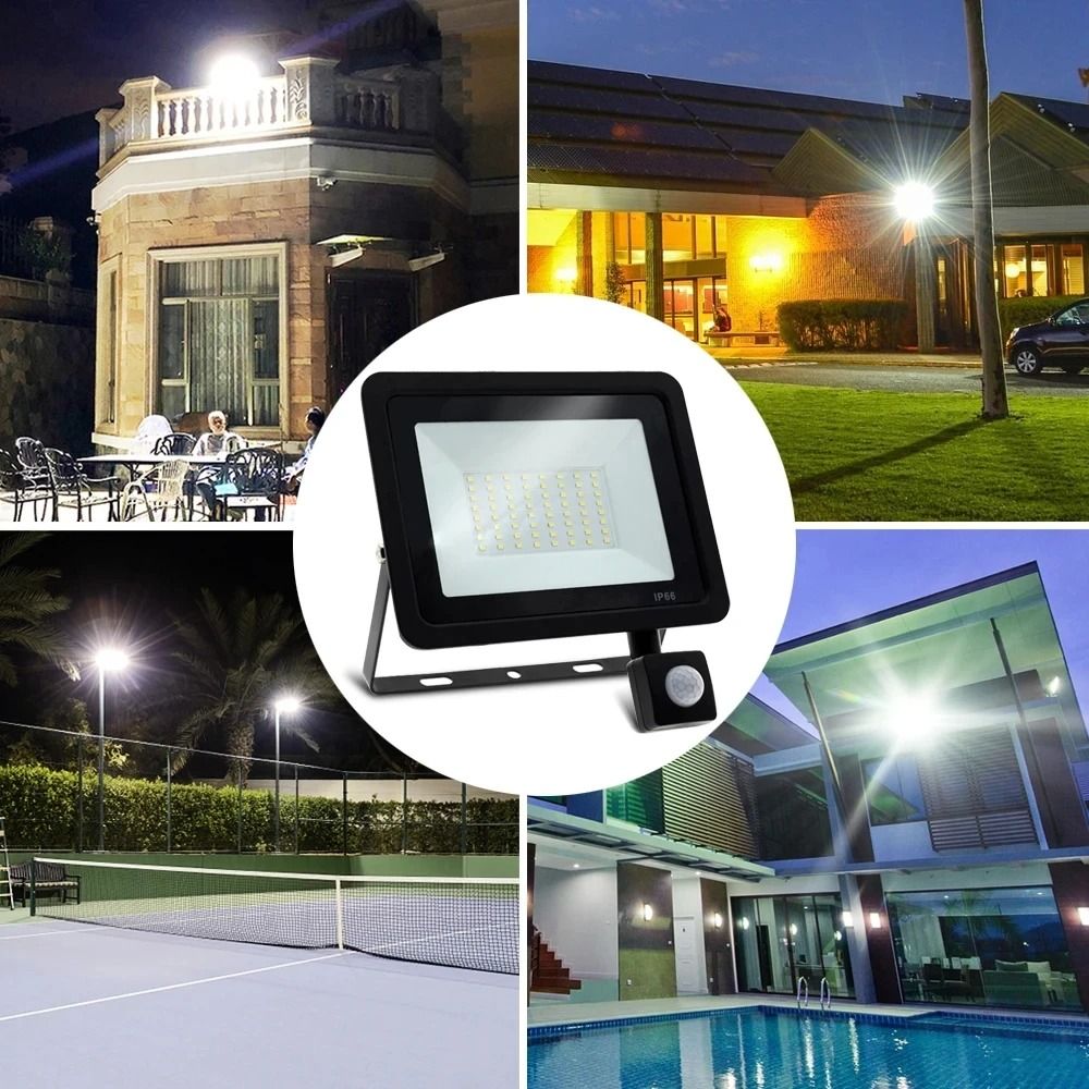 LED FloodLight PIR Motion Sensor Outdoor Led Spotlight 10W 20W 30W 50W 100W IP66 Waterproof Outdoor 6