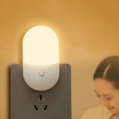 Led Mini Night Light Switch Plug In Eye Protection Lamp for Bedroom Nursery and Living Room