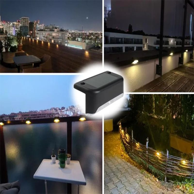 Warm White LED Solar Step Lamp Outdoor Waterproof Garden Fence And Path Light 6