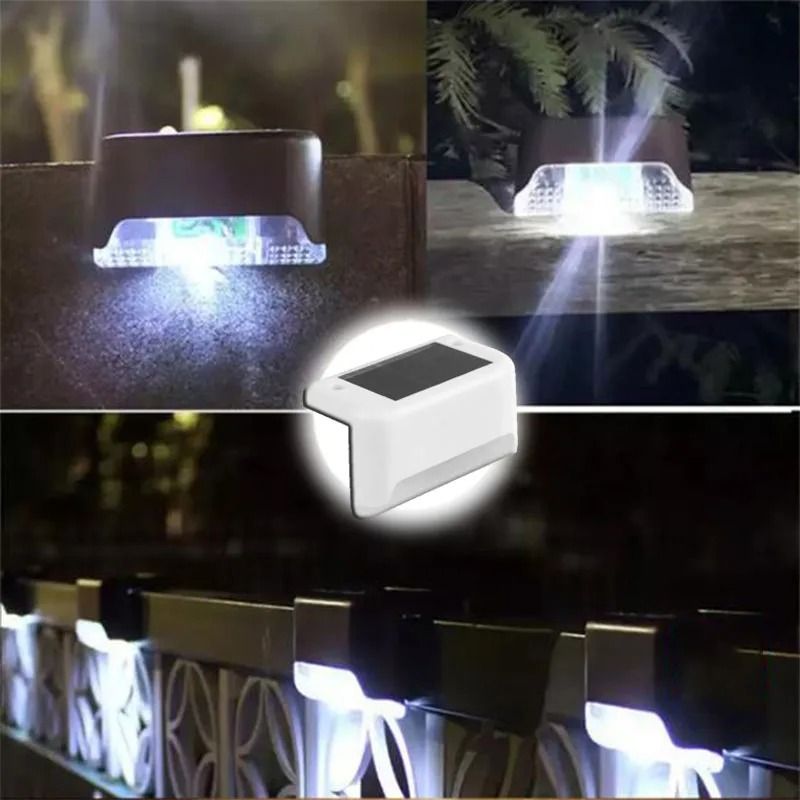 Warm White LED Solar Step Lamp Outdoor Waterproof Garden Fence And Path Light 9