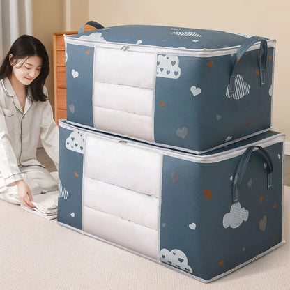 Large Capacity Clothes Storage Bag Organizer with Reinforced Handle and Sturdy Zipper