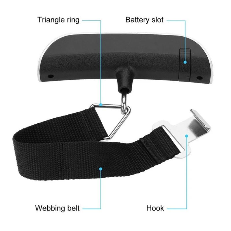 Portable Digital Luggage Scale LCD Display 110lb50kg Hanging Weight Balance Tool 4