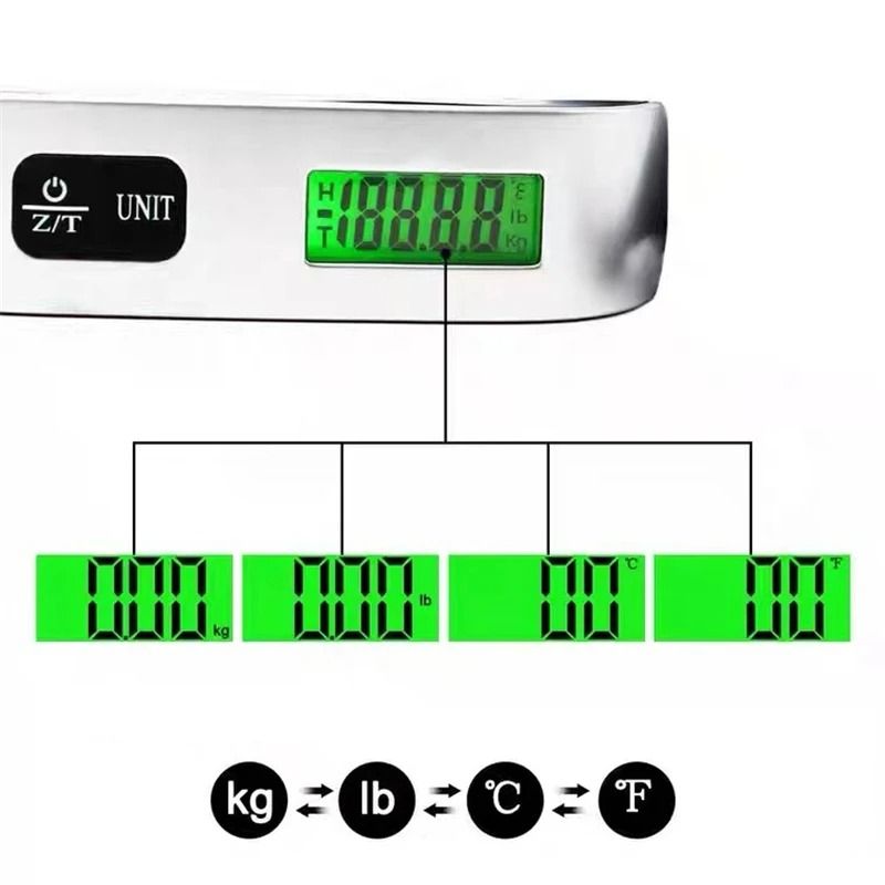 Portable Digital Luggage Scale LCD Display 110lb50kg Hanging Weight Balance Tool 6