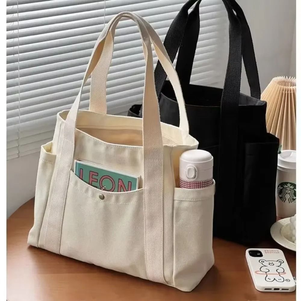Large Capacity Canvas Tote Bag – Work, College, and Shopping Shoulder Bag