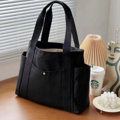 Large Capacity Canvas Tote Bag  Work College And Shopping Shoulder Bag 6