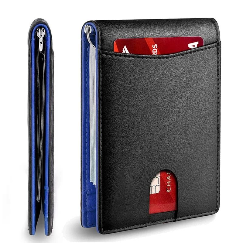 Slim RFID Blocking Wallet For Men  Synthetic Leather Bifold Card Holder With Money Clip 13