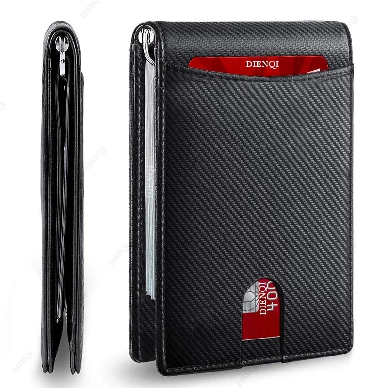 Slim RFID Blocking Wallet For Men  Synthetic Leather Bifold Card Holder With Money Clip 14