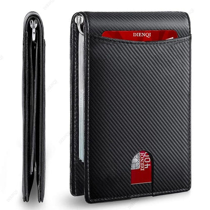 Slim RFID Blocking Wallet For Men  Synthetic Leather Bifold Card Holder With Money Clip 14