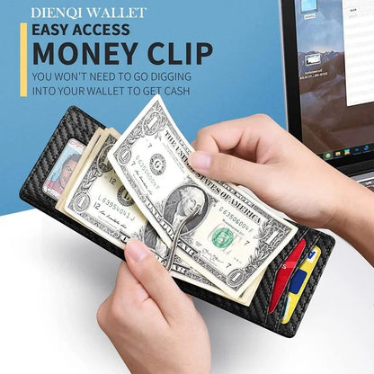Slim RFID Blocking Wallet For Men  Synthetic Leather Bifold Card Holder With Money Clip 6