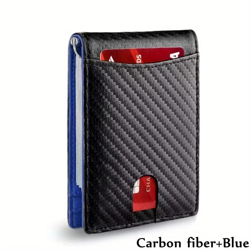Slim RFID Blocking Wallet For Men  Synthetic Leather Bifold Card Holder With Money Clip 8