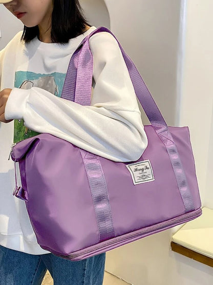 Waterproof Travel Duffel Bag – Large Capacity Nylon Tote for Women