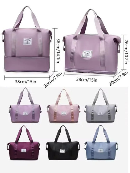 Waterproof Travel Duffel Bag  Large Capacity Nylon Tote For Women 4
