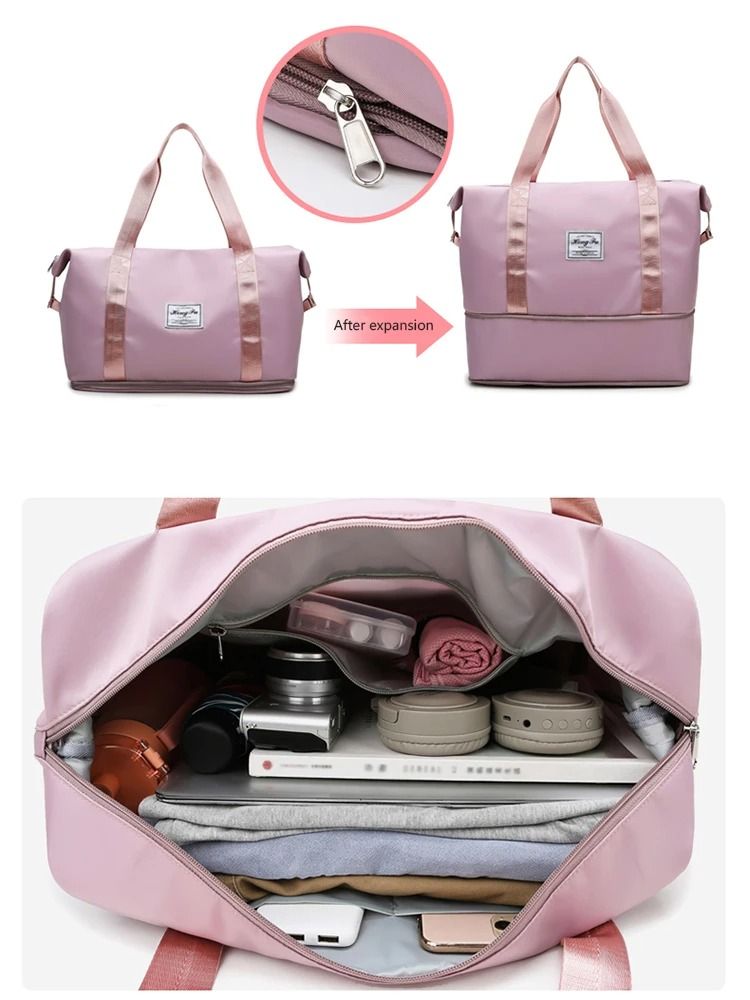 Waterproof Travel Duffel Bag  Large Capacity Nylon Tote For Women 5