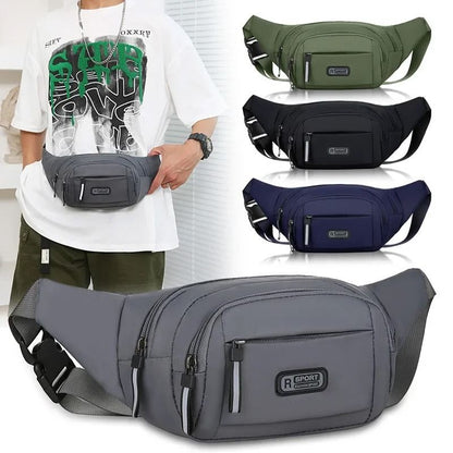 Mens Waterproof Canvas Waist Bag – Lightweight Anti-Theft Running and Travel Fanny Pack