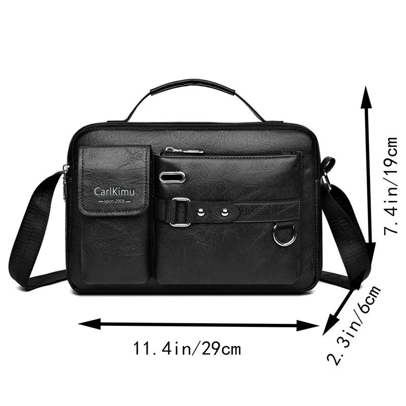 Mens Retro Messenger Bag  Waterproof Laptop Briefcase For Work And Travel 1