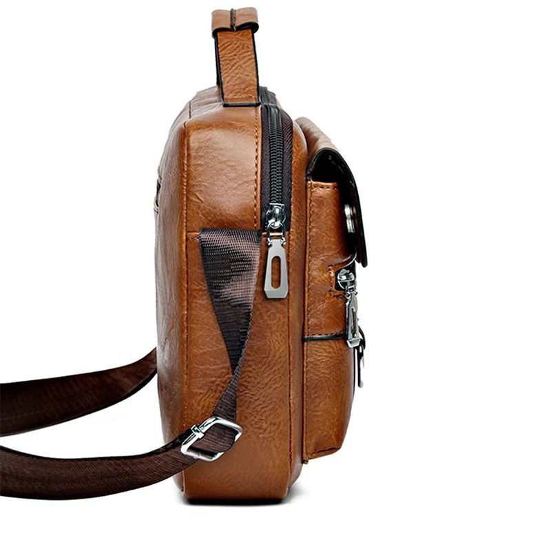 Mens Retro Messenger Bag  Waterproof Laptop Briefcase For Work And Travel 3