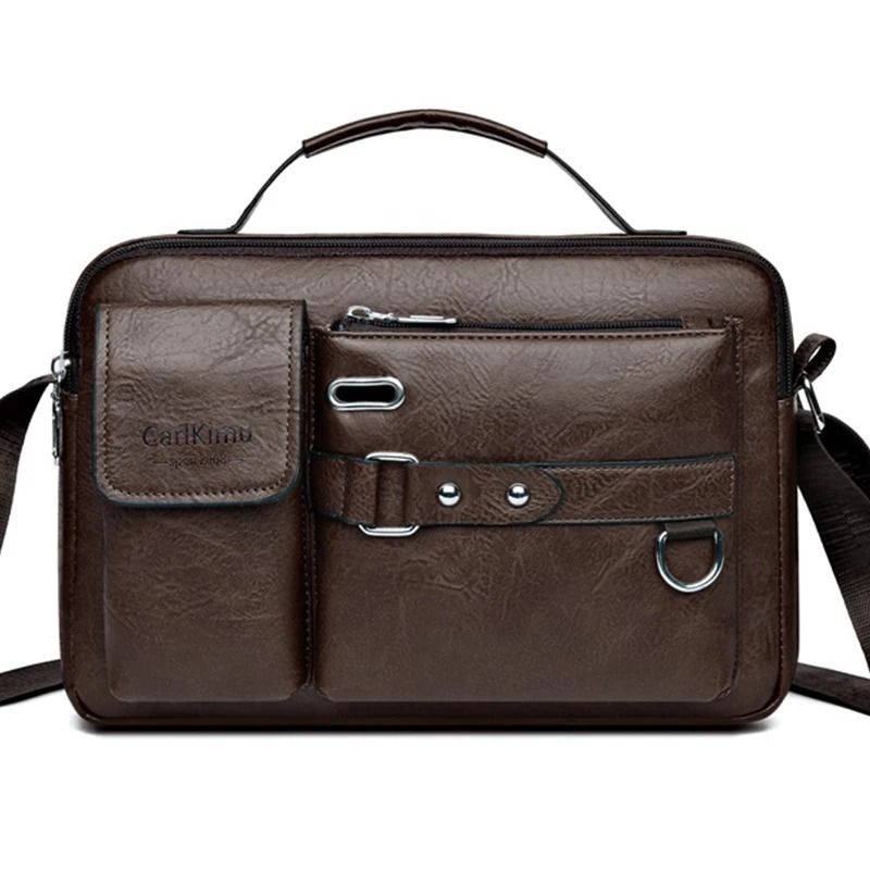 Mens Retro Messenger Bag  Waterproof Laptop Briefcase For Work And Travel 6