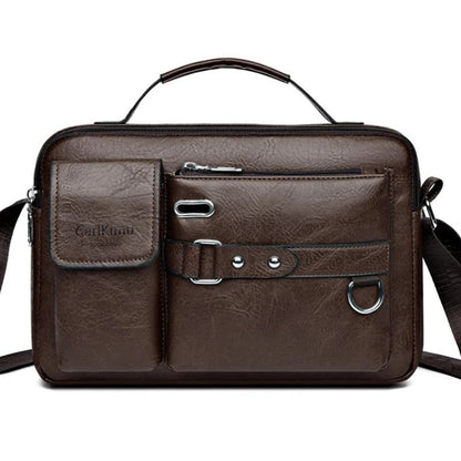 Mens Retro Messenger Bag  Waterproof Laptop Briefcase For Work And Travel 6