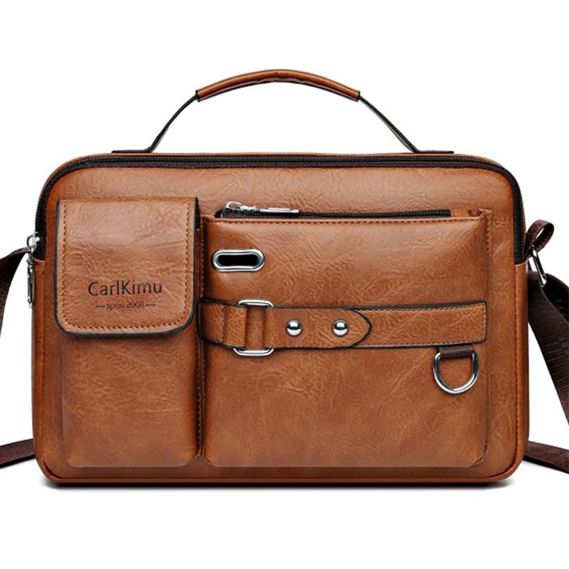 Mens Retro Messenger Bag  Waterproof Laptop Briefcase For Work And Travel 9