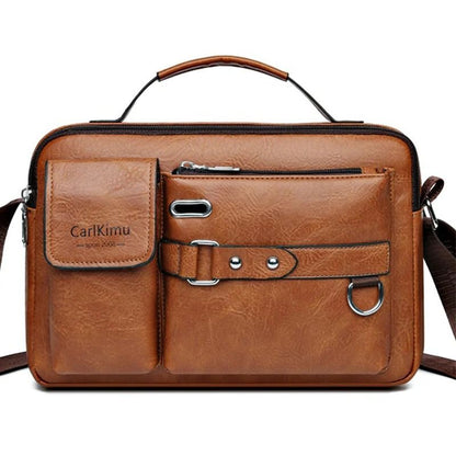 Mens Retro Messenger Bag  Waterproof Laptop Briefcase For Work And Travel 9