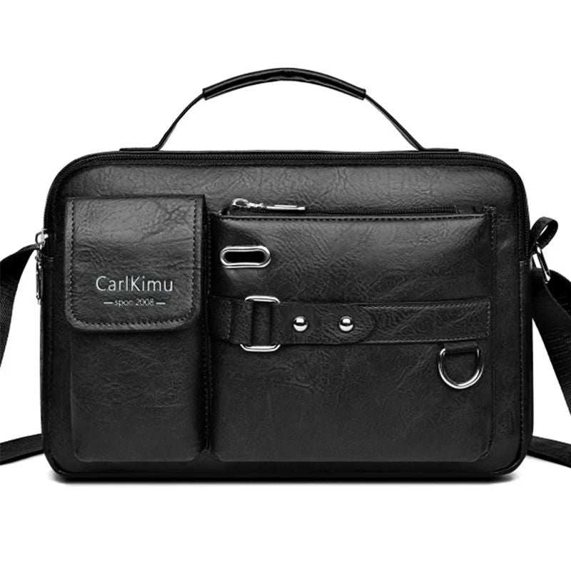 Mens Retro Messenger Bag  Waterproof Laptop Briefcase For Work And Travel 7