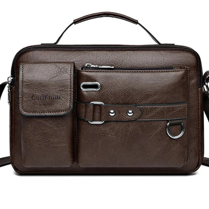 Mens Retro Messenger Bag  Waterproof Laptop Briefcase For Work And Travel 8