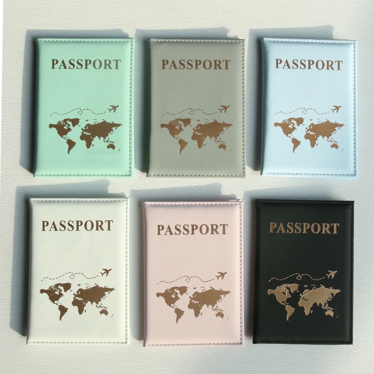World Map Passport Cover  Waterproof Faux Leather Travel Organizer And Card Holder 1