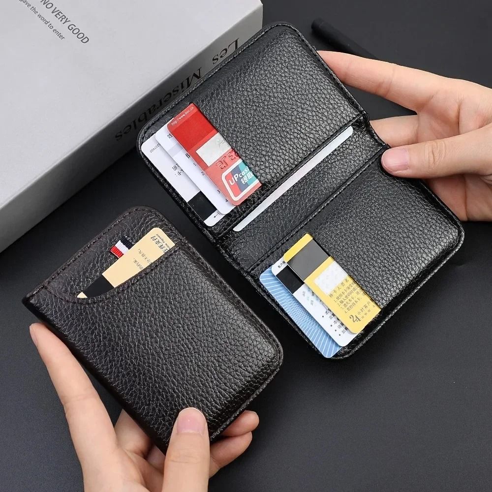 Portable Super Slim PU Leather Wallet  Mini Credit Card Holder For Men 1