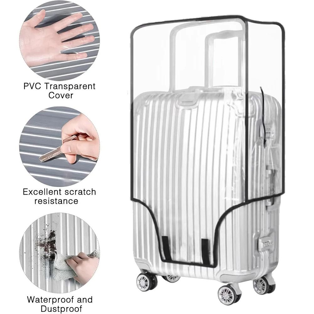 Transparent PVC Luggage Cover – Protective Waterproof Suitcase Cover for Travel