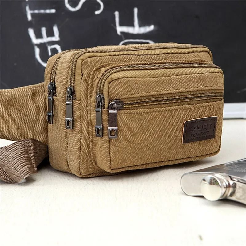 Canvas Outdoor Waist Bag – Durable High Capacity Sports Belt Pack for Men