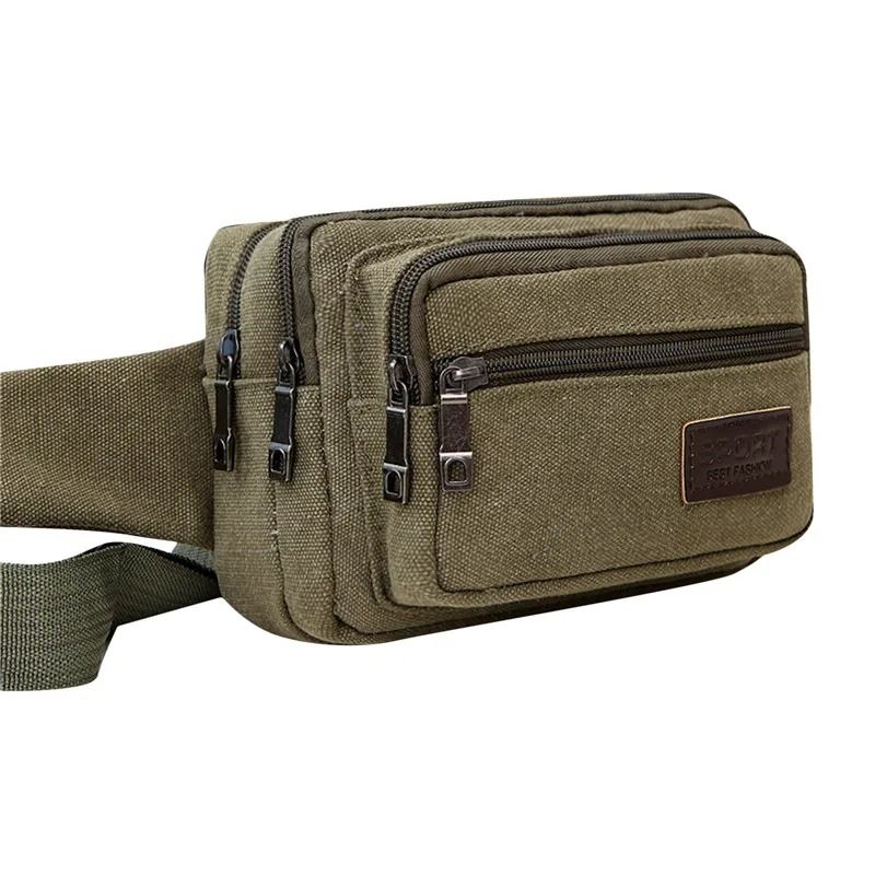 Canvas Outdoor Waist Bag  Durable High Capacity Sports Belt Pack For Men 10